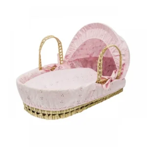 kiddies-kingdom-dolls-broderie-anglais-moses-basket-pink (2) Kiddies Kingdom Dolls Broderie Anglais Moses Basket-Pink
